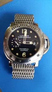 My Panerai OP8561 fitted with a heavy shark mesh bracelet supplied by strapsco