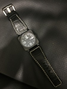 Bell & Ross BR03-92 with DASSARI primo croc embossed leather on