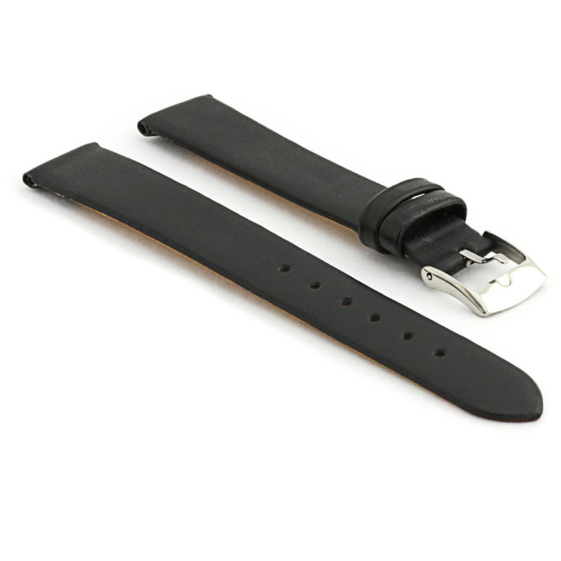 301.1 Womens Thin Leather Watch Strap in Black