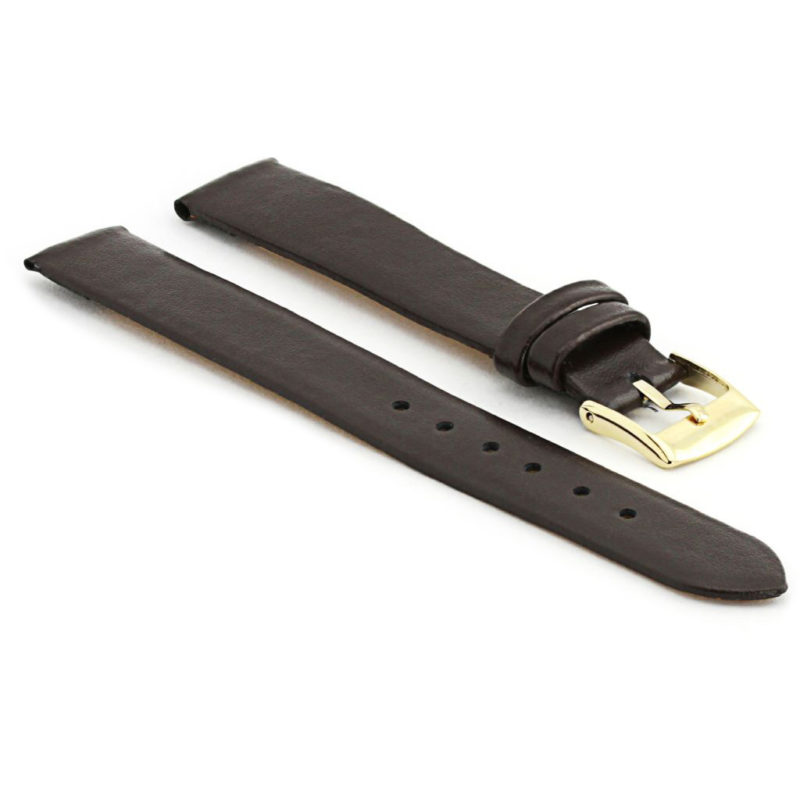 301.2 Womens Thin Leather Watch Strap in Dark Brown