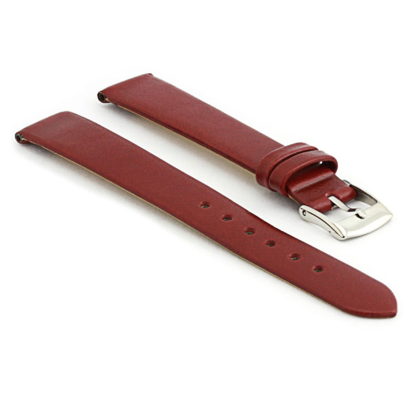 301.4 Womens Thin Leather Watch Strap in Burgundy