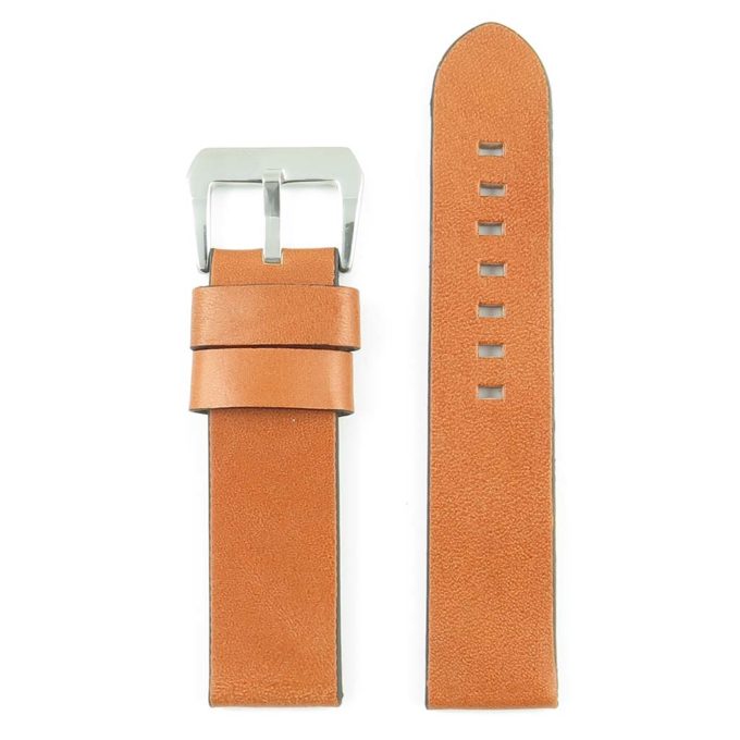 383.3 Thick Flat Leather Watch Strap in Tan