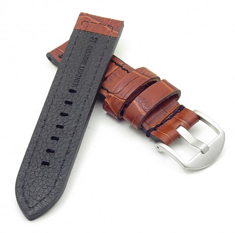 DASSARI Flash Thick Croc Embossed Leather Strap with Contrasting Colors ...