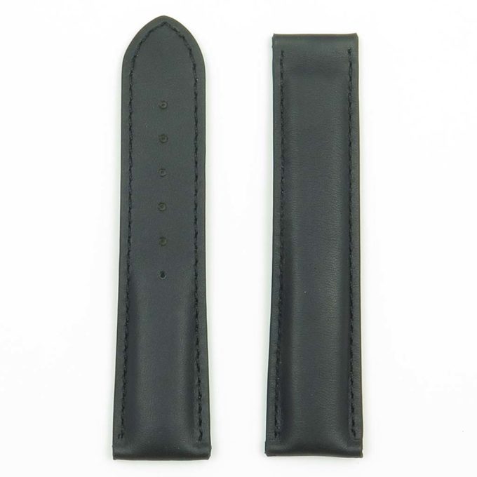 DASSARI Modena ome10.1 Smooth Italian Leather Strap for Deployment Clasp in Black