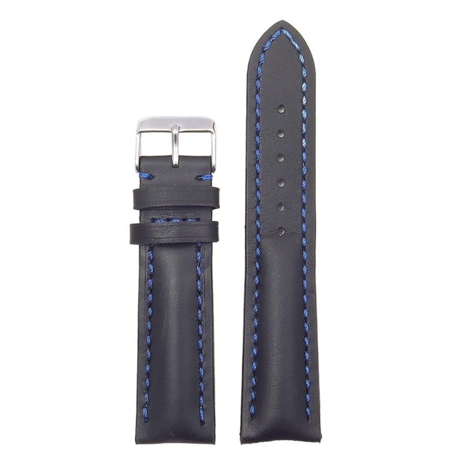DASSARI Transit brb2.1.5 Smooth Italian Leather Strap black with blue stitching