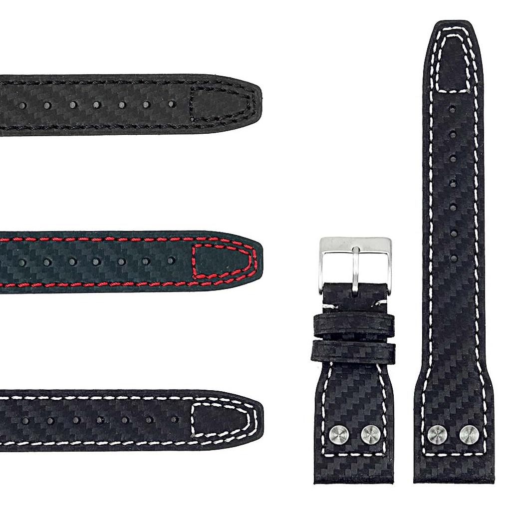 DASSARI Mirage Carbon Fiber Strap w/ Rivets StrapsCo