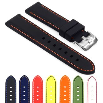 Gallery pu1 Rubber Strap with Contrast Stitching