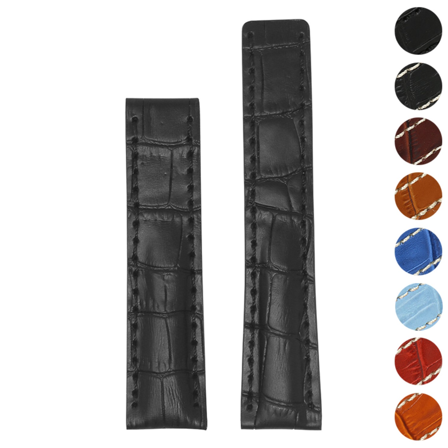 Ewatchparts Leather Watch Band Strap 22mm Deployment Clasp
