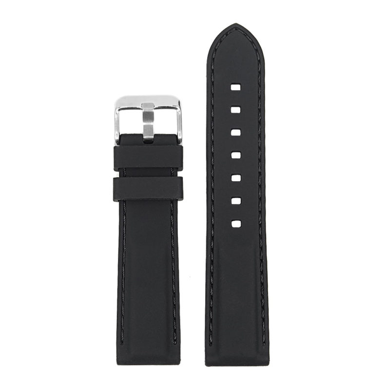 pu1.1.1 Rubber Strap with Contrast Stitching in black with black stitching