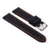 pu1.1.12 Rubber Strap with Contrast Stitching in black with orange stitching