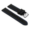 pu1.1.5 Rubber Strap with Contrast Stitching in black with blue stitching