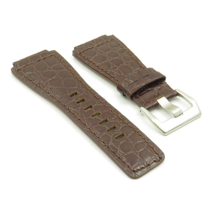 BR3.2 DASSARI Boulder Alligator Embossed Leather Strap for Bell and Ross in brown