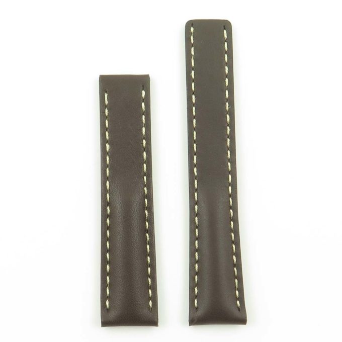 DASSARI Transit p605.2.22 Italian Leather Watch Strap for Tag Heuer in Brown w white Stitching