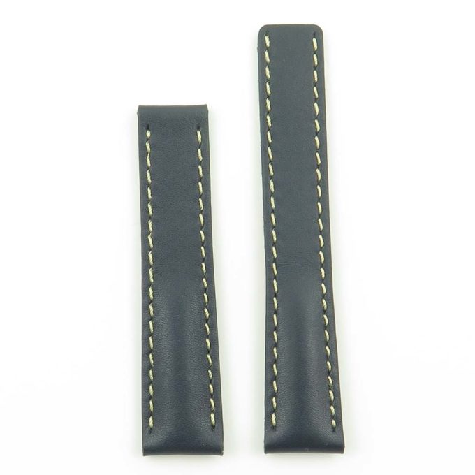 DASSARI Transit p605.5.22 Italian Leather Watch Strap for Tag Heuer in Blue w White Stitching