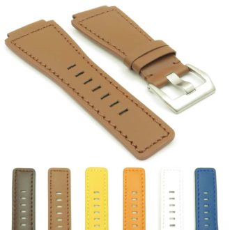 gallery DASSARI Magnum Leather Watch Strap for Bell and Ross in Tan