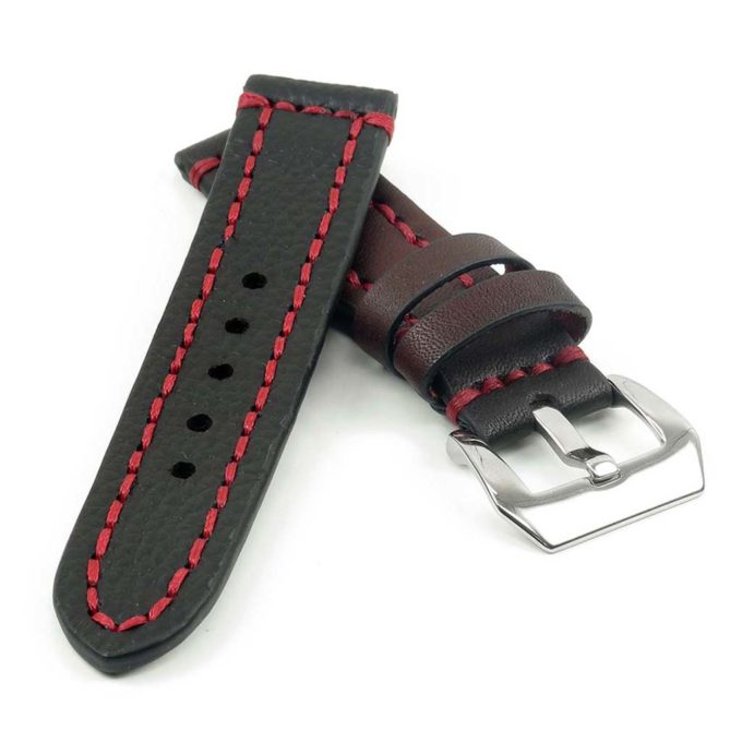 st12.6 Thick Leather Strap with Darkened Ends in red
