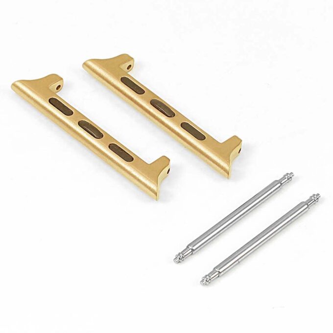 kw2.yg Stainless Steel Spring Bar Band Adapter for Apple Watch in Yellow Gold