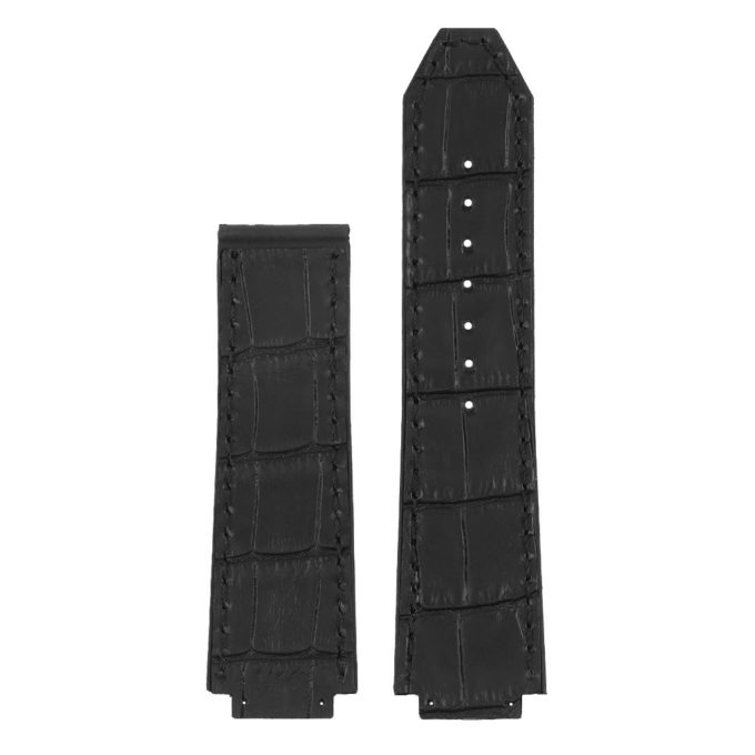 p622.1 DASSARI Croc Embossed leather Strap for Hublot Big Bang in Black 3