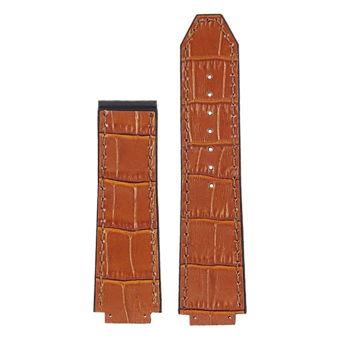 p622.3 DASSARI Croc Embossed leather Strap in Tan 3