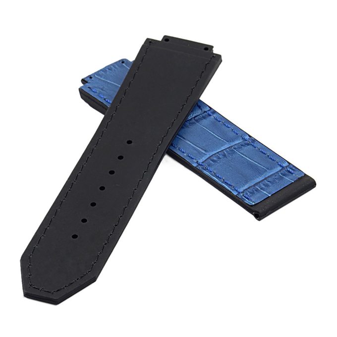 p622.5 DASSARI Croc Embossed leather Strap in Blue 2