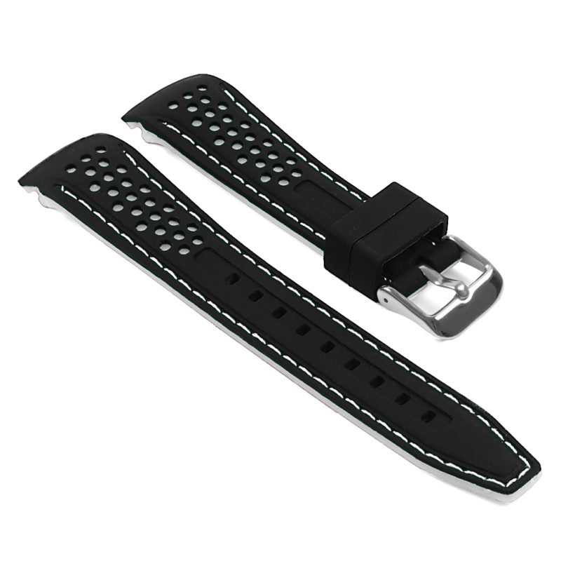 Perforated Rubber Strap in Black and White