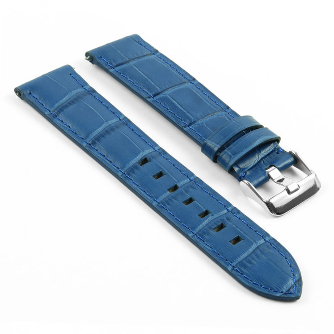 sw.l3.5 DASSARI Croc Embossed Leather Strap in Blue