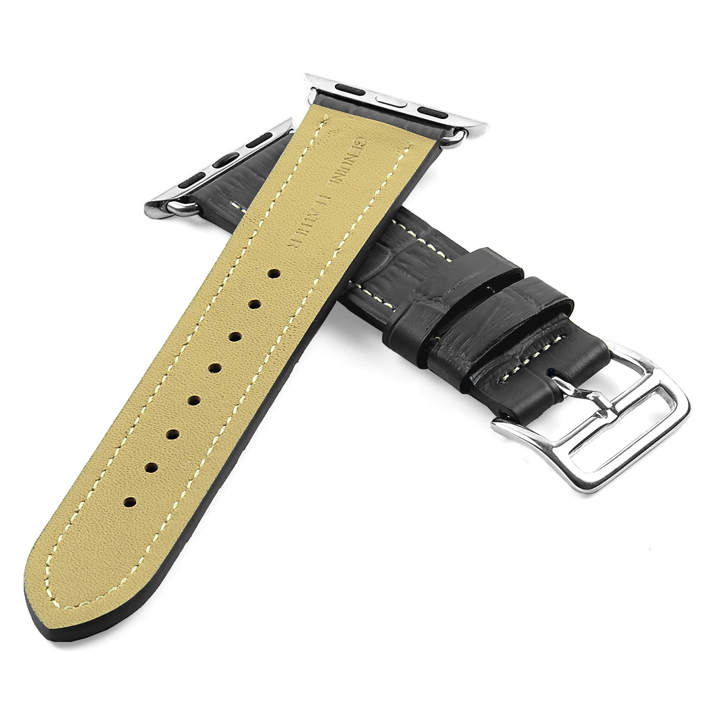 DASSARI Croc Embossed Leather Strap w/ Hermes Buckle Style for Apple ...