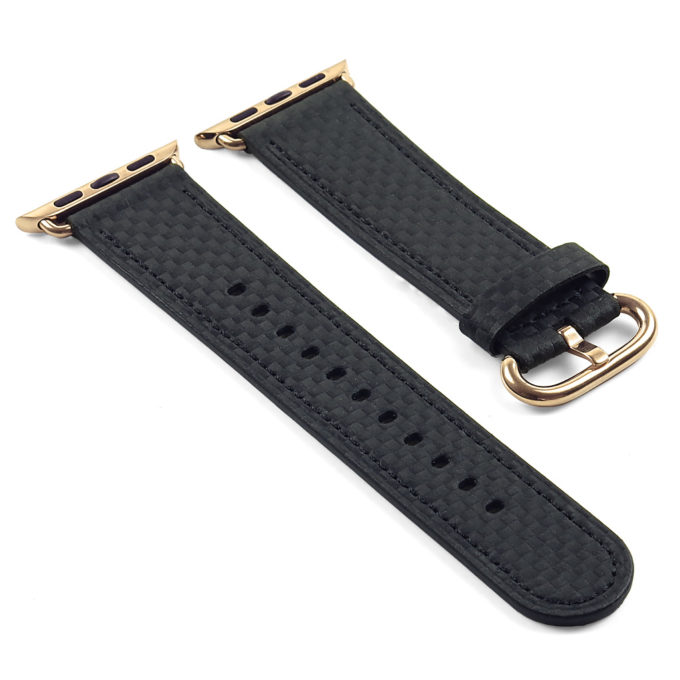 a.l7.1.yg Carbon Fiber Strap for Apple with Rose Gold Buckle