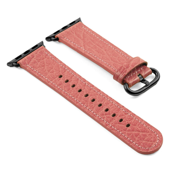 a.l9.13.mb DASSARI Leather Strap For Apple in Pink with a Black Buckle