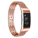 fb.m.25.rg Bead Style Stainless Steel Watch Band for Fitbit Charge 2 Rose Gold