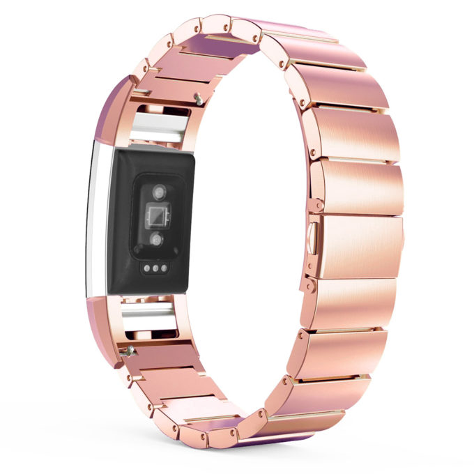 fb.m26.rg Charge 2 Stainless Steel Band Flat Rectanglar Link in Rose Gold 2
