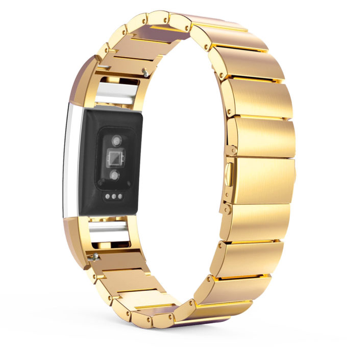 fb.m26.yg Charge 2 Stainless Steel Band Flat Rectanglar Link in Yellow Gold 2