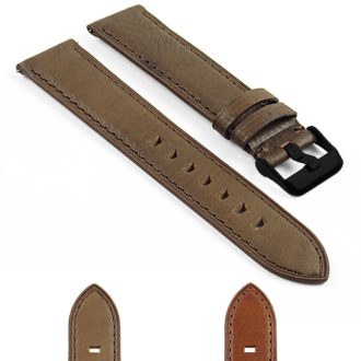 sw14.2.mb DASSARI Distressed Leather Strap in Brown with Black Buckle Gallery
