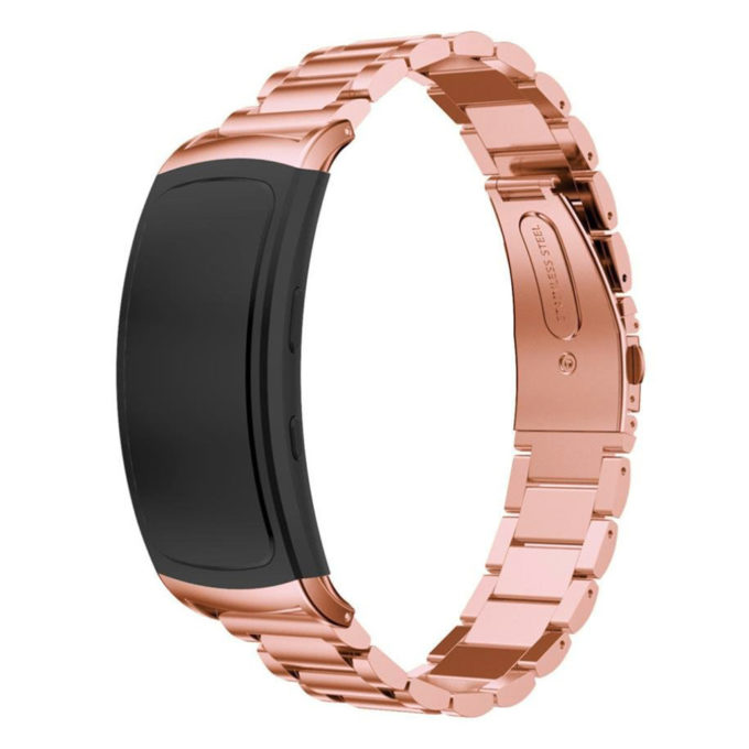 S.m5.rg Genuine Stainless Steel Strap For Samsung Gear Fit2 SM R360 In Rose Gold