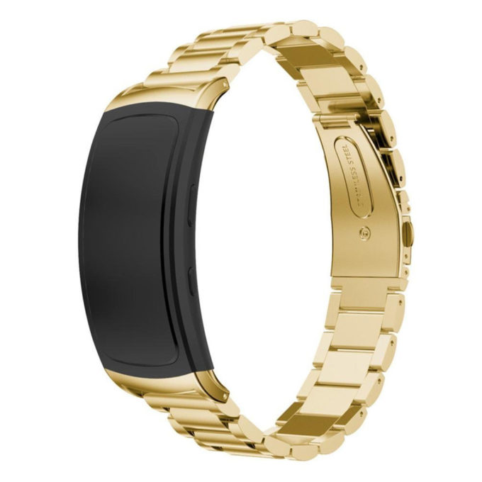 S.m5.yg Genuine Stainless Steel Strap For Samsung Gear Fit2 SM R360 In Yellow Gold