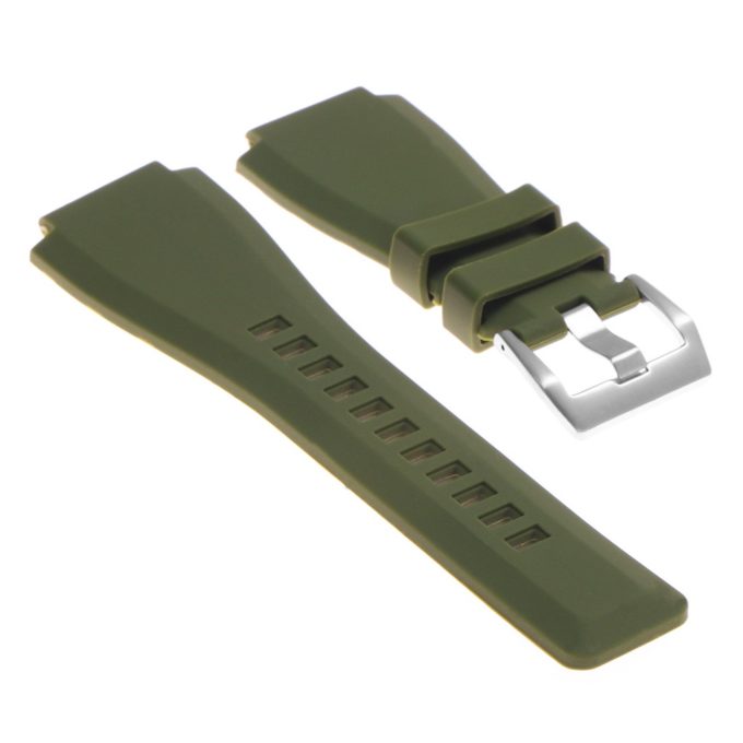 Pu7.11 Silicone Strap For Bell And Ross In Green