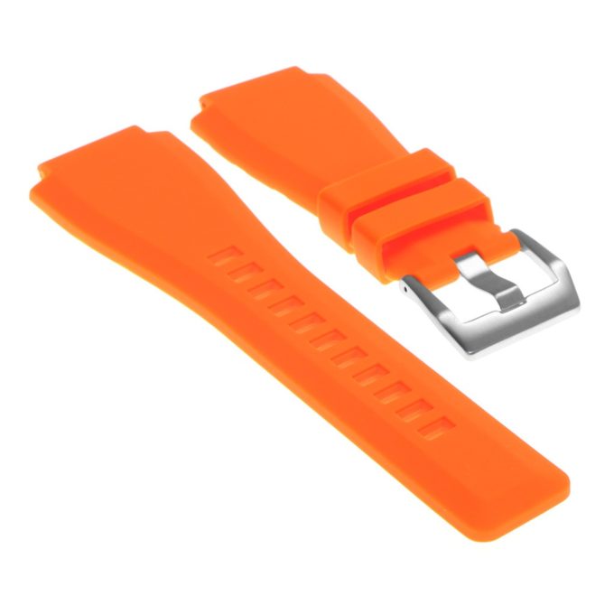 Pu7.12 Silcone Strap For Bell And Ross In Orange