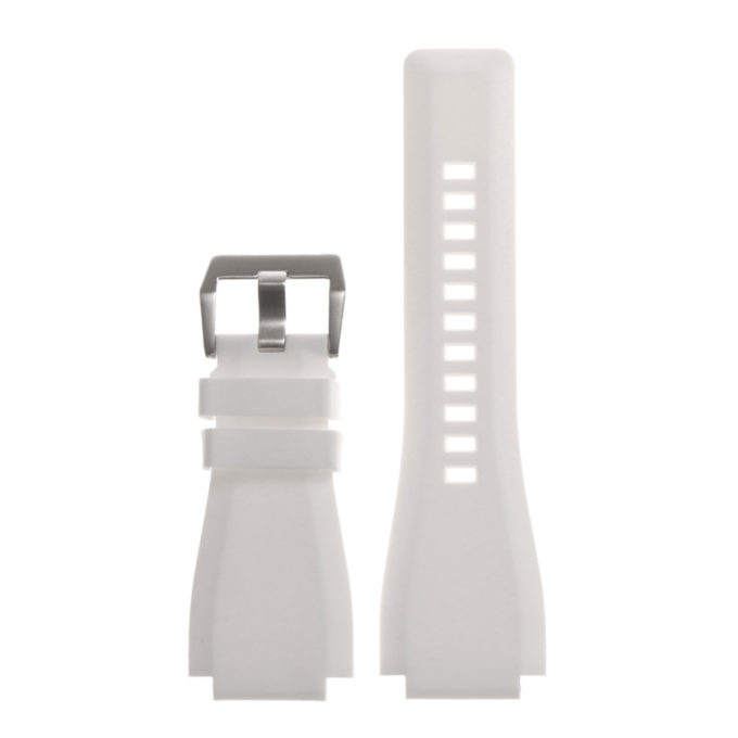 Pu7.22 Silicone Strap For Bell And Ross In White 2