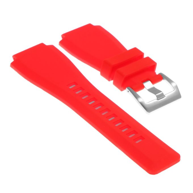 Pu7.6 Silicone Strap For Bell And Ross In Red