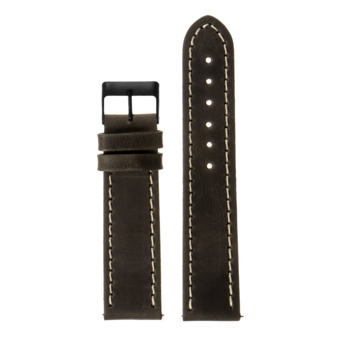 Df2.2.mb Leather Strap W Matte Black Buckle In Brown 3