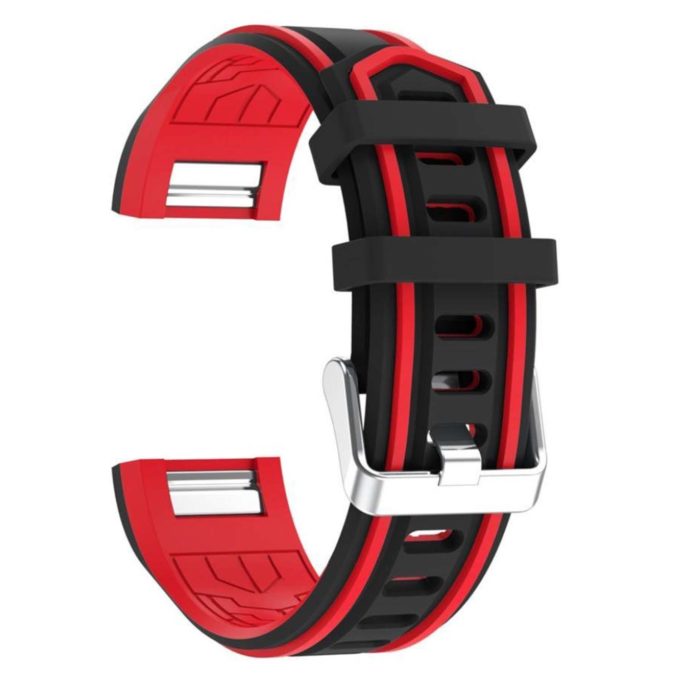 Fb.r24.1.6 Racing Stripe Rubber Watch Strap For Fitbit Charge 2 Black And Red 3
