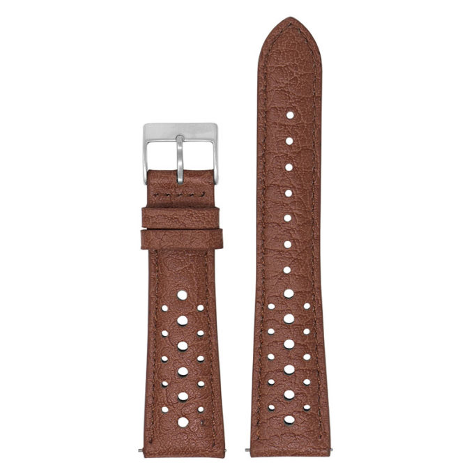 ra6.2 Main Brown DASSARI Perforated Leather Rally Watch Band Strap 18mm 19mm 20mm 21mm 22mm