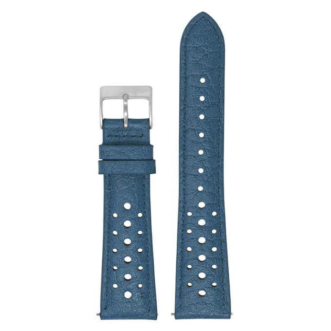 ra6.5 Main Blue DASSARI Perforated Leather Rally Watch Band Strap 18mm 19mm 20mm 21mm 22mm