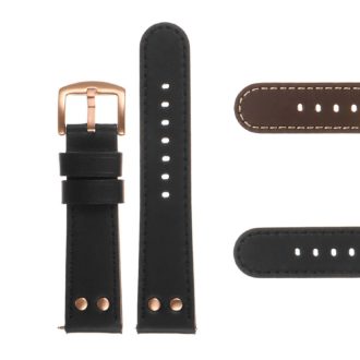 Ds15.1.rg Gallery Dassari Leather In Black W Rose Gold Buckle 3