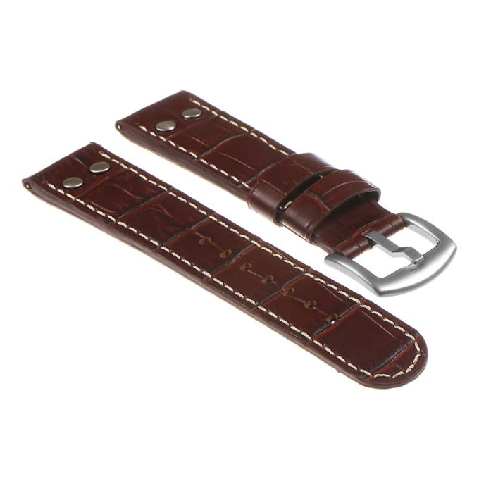 Ds16.2 DASSARI Leather Croc Embossed Quick Realese Strap In Brown