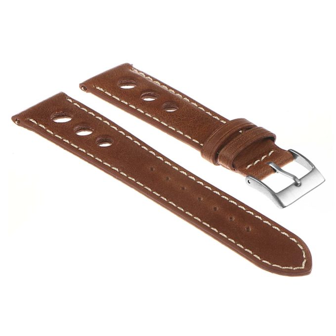 Ra4.3 Vintatge Leather Rally Watch Strap In Tan