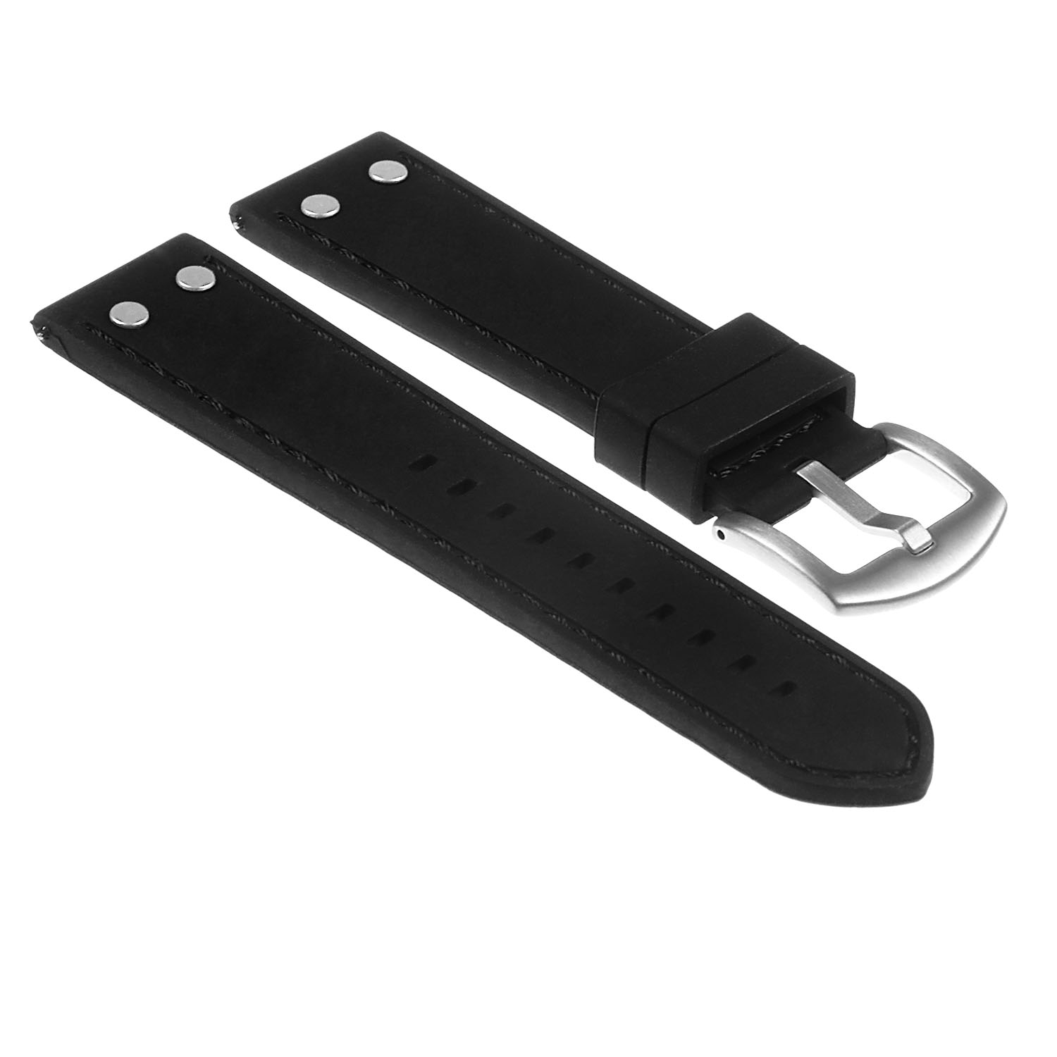 Pu10.1.1 Silicone Strap With Rivets In Black