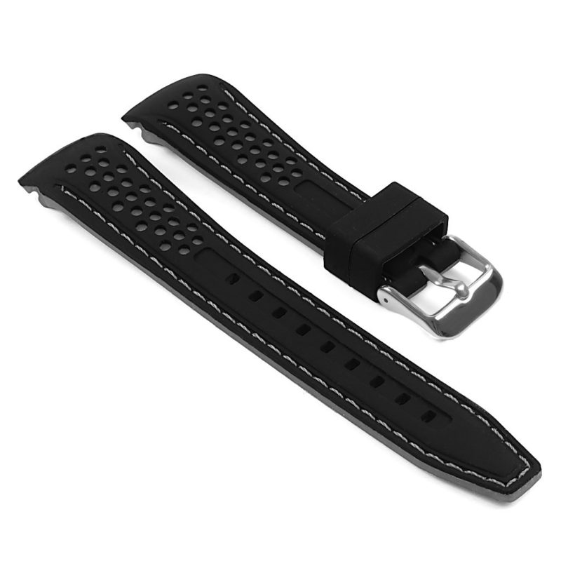 Perforated Rubber Strap in Black and Grey
