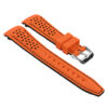Perforated Rubber Strap in Orange and Black