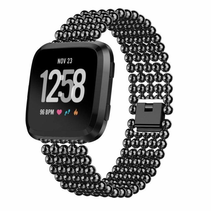 Fb.m53.mb Front Stainless Steel Band Fit Fitbit Versa In Matte Black